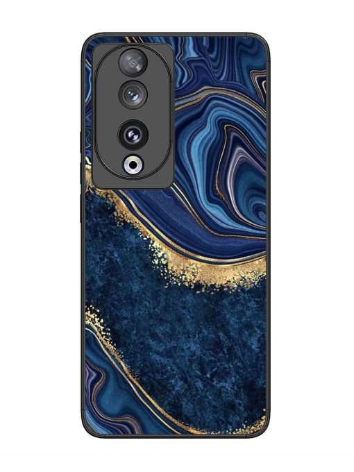 Abstract Background Blue Glossy Metal TPU Phone Cover for Honor 90