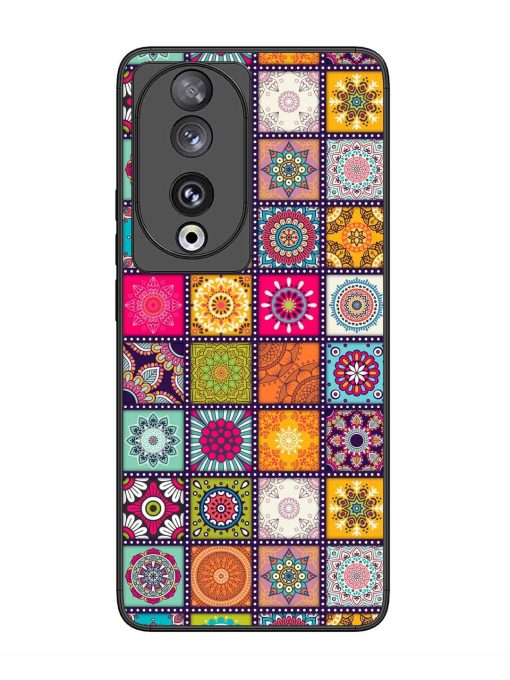 Seamless Pattern Vintage Glossy Metal Phone Cover for Honor 90