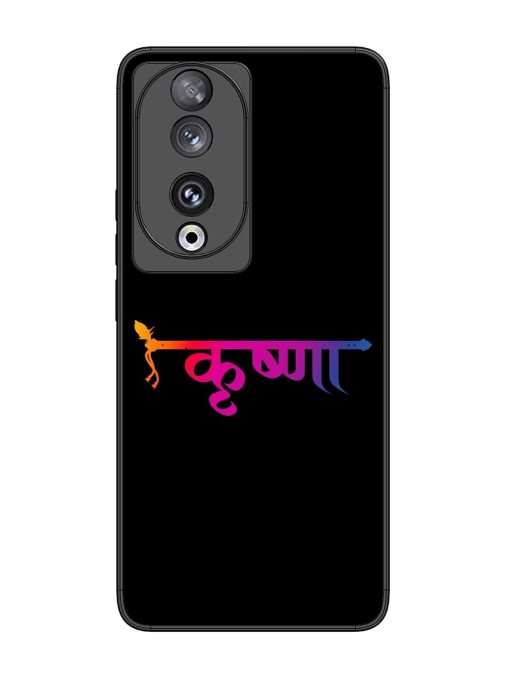 Krishna Typo Glossy Metal Phone Cover for Honor 90