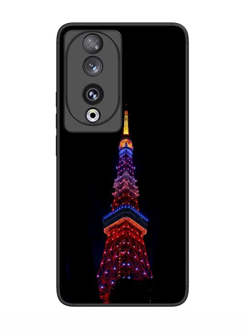 Eiffel Tower Night View Glossy Metal Phone Cover for Honor 90 Zapvi