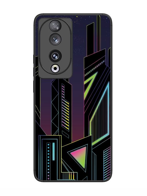 Neon Dreamscape Glossy Metal Phone Cover for Honor 90