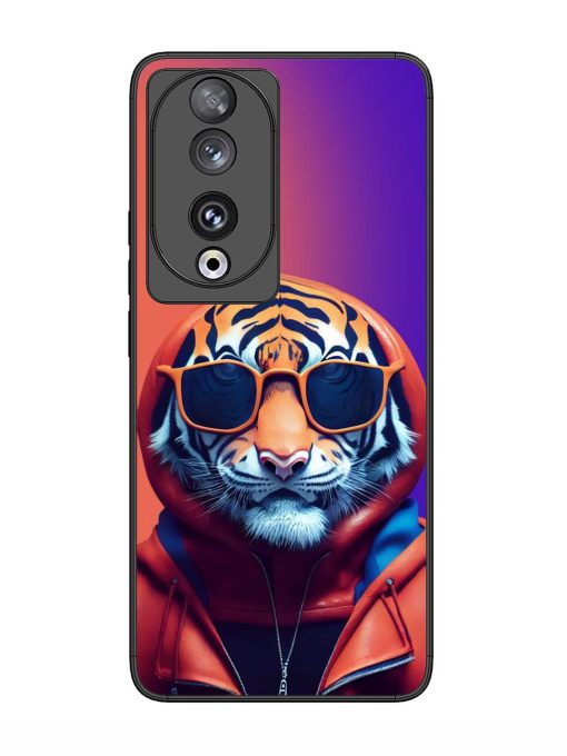 Tiger Animation Glossy Metal Phone Cover for Honor 90