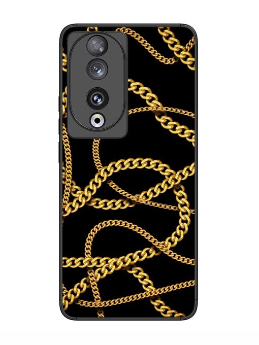 Decorative Golde Chain Glossy Metal Phone Cover for Honor 90 Zapvi