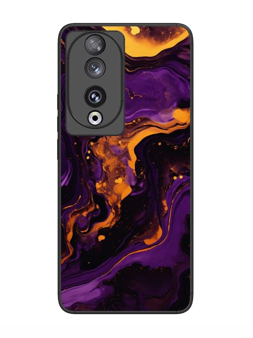 Painting Of A Purple Glossy Metal Phone Cover for Honor 90 Zapvi