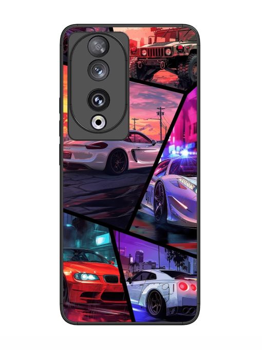 Ride In Pixels Glossy Metal Phone Cover for Honor 90 Zapvi