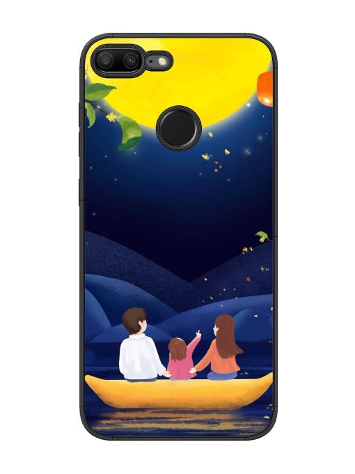 Happy Family And Beautiful View Glossy Metal Phone Cover for Honor 9 Lite Zapvi