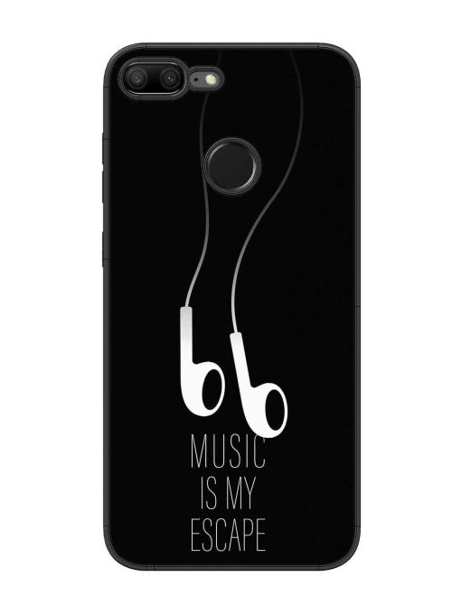 Music Is My Escape Glossy Metal Phone Cover for Honor 9 Lite Zapvi