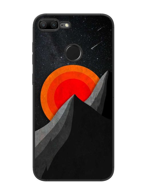 Black Mountain Glossy Metal Phone Cover for Honor 9 Lite