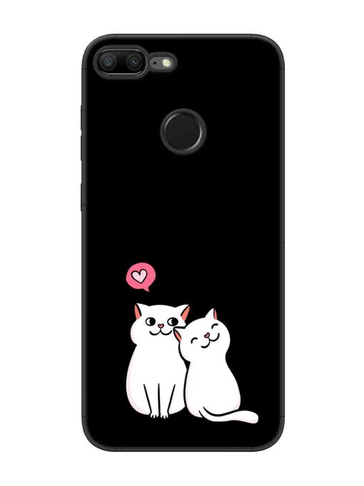 Cat Love Glossy Metal Phone Cover for Honor 9 Lite Zapvi