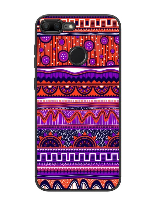 Ethnic Seamless Pattern Glossy Metal TPU Phone Cover for Honor 9 Lite Zapvi