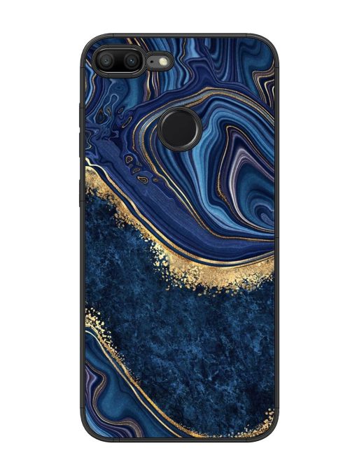 Abstract Background Blue Glossy Metal TPU Phone Cover for Honor 9 Lite Zapvi