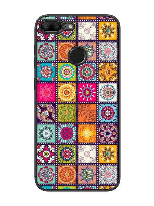 Seamless Pattern Vintage Glossy Metal Phone Cover for Honor 9 Lite