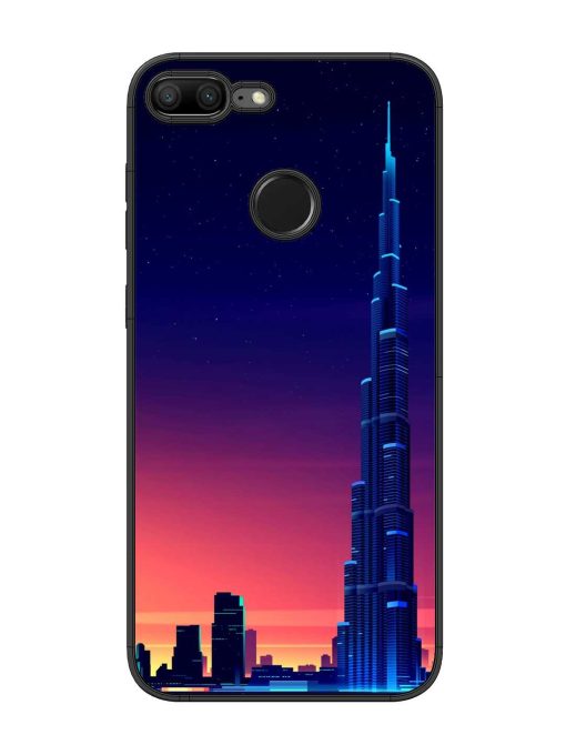 Burj Khalifa Abstract Glossy Metal Phone Cover for Honor 9 Lite Zapvi