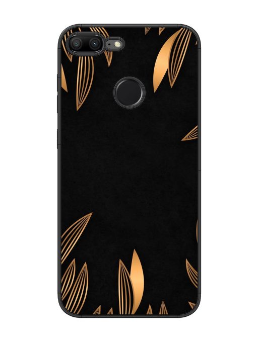 Golden Leaf Pattern Glossy Metal Phone Cover for Honor 9 Lite Zapvi