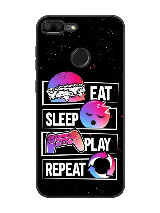 Eat Sleep Play Repeat Glossy Metal Phone Cover for Honor 9 Lite Zapvi