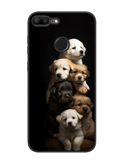 Cute Baby Dogs Glossy Metal Phone Cover for Honor 9 Lite Zapvi