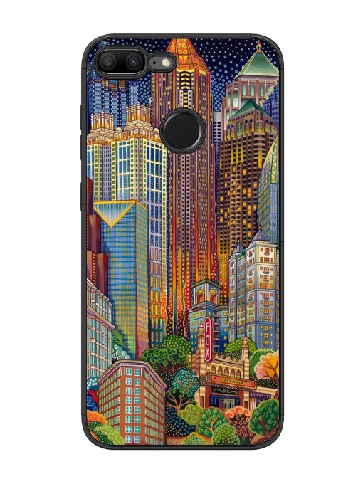 Cityscapes Art Glossy Metal Phone Cover for Honor 9 Lite Zapvi