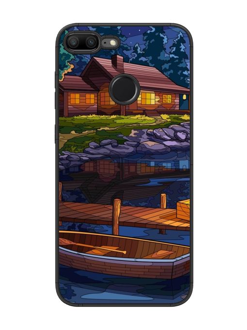 Village Night Scene Glossy Metal Phone Cover for Honor 9 Lite Zapvi