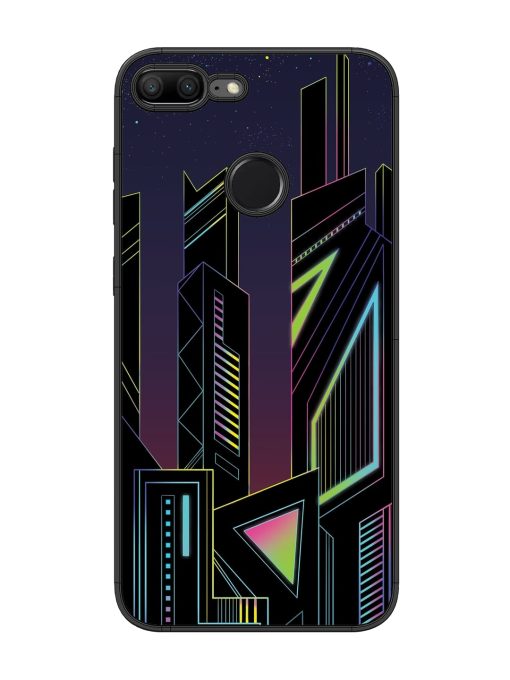 Neon Dreamscape Glossy Metal Phone Cover for Honor 9 Lite Zapvi