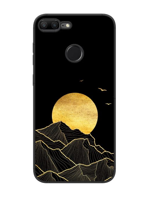 Golden Sunrise Glossy Metal Phone Cover for Honor 9 Lite Zapvi