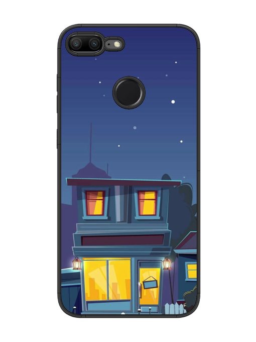 Vector Night House Glossy Metal Phone Cover for Honor 9 Lite Zapvi