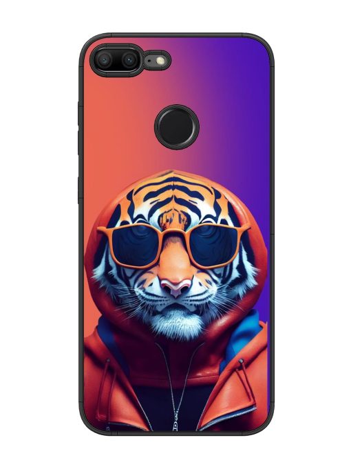 Tiger Animation Glossy Metal Phone Cover for Honor 9 Lite Zapvi