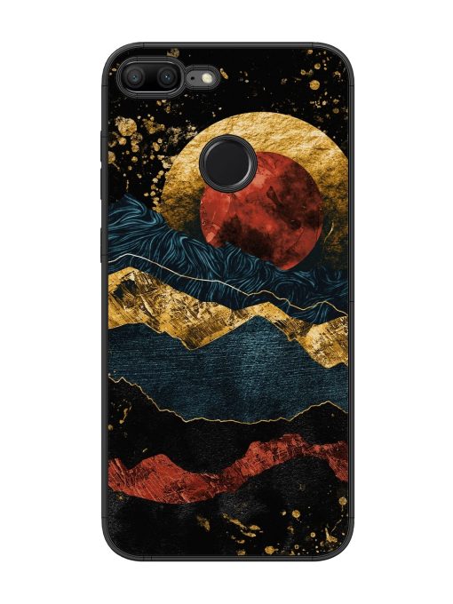 Gold Painting View Glossy Metal Phone Cover for Honor 9 Lite Zapvi