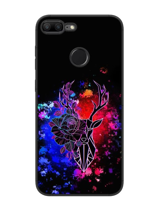 Floral Deer Art Glossy Metal Phone Cover for Honor 9 Lite Zapvi