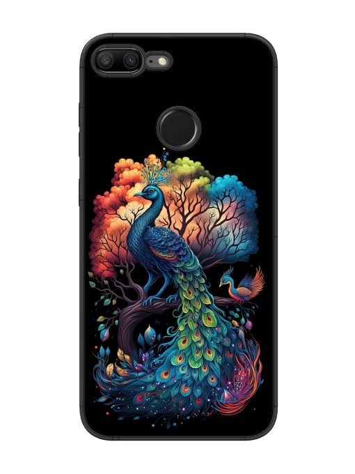 Peacock Tree Art Glossy Metal Phone Cover for Honor 9 Lite Zapvi