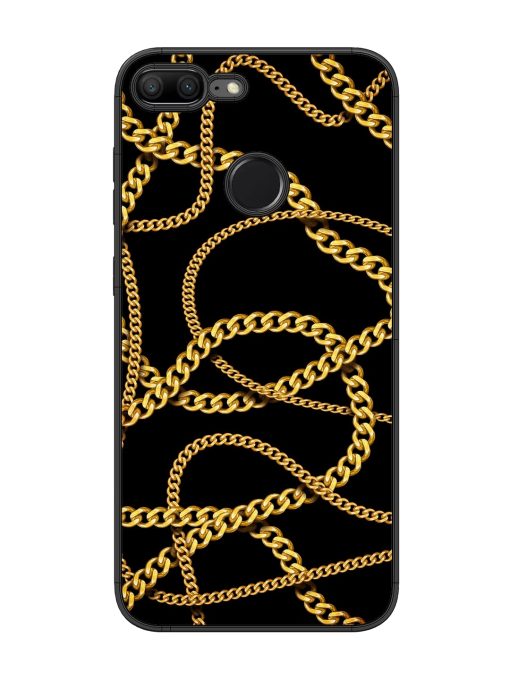 Decorative Golde Chain Glossy Metal Phone Cover for Honor 9 Lite