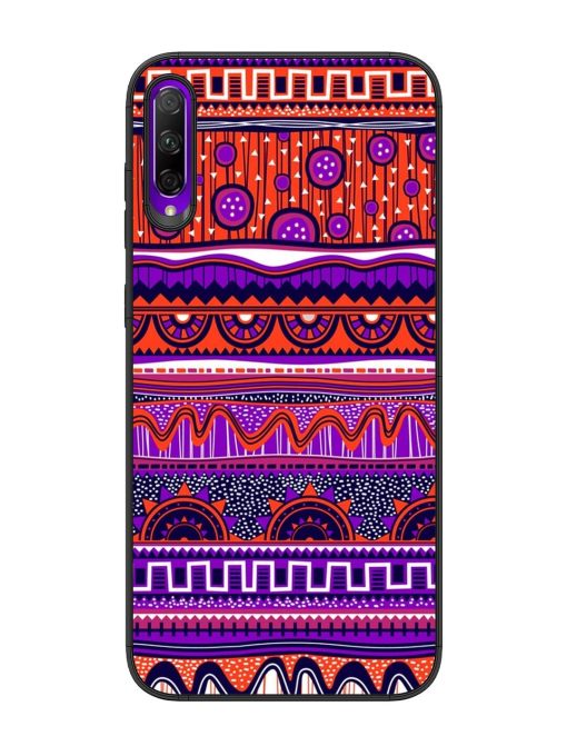 Ethnic Seamless Pattern Glossy Metal TPU Phone Cover for Honor 9X Pro Zapvi