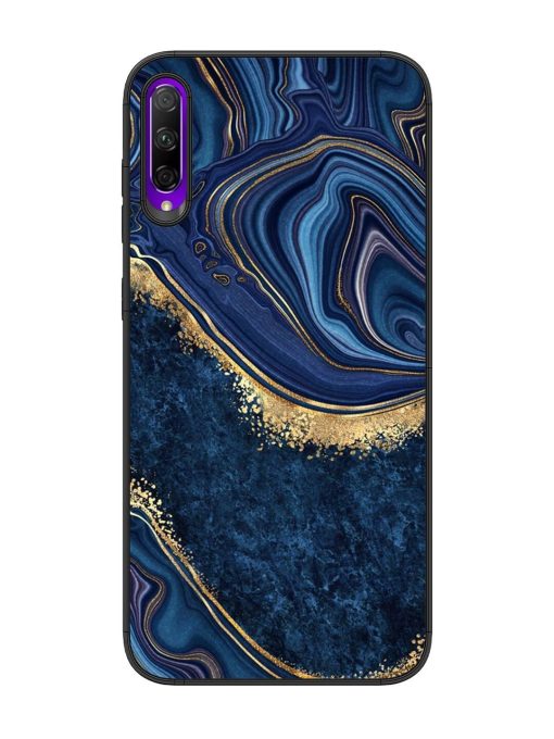 Abstract Background Blue Glossy Metal TPU Phone Cover for Honor 9X Pro Zapvi