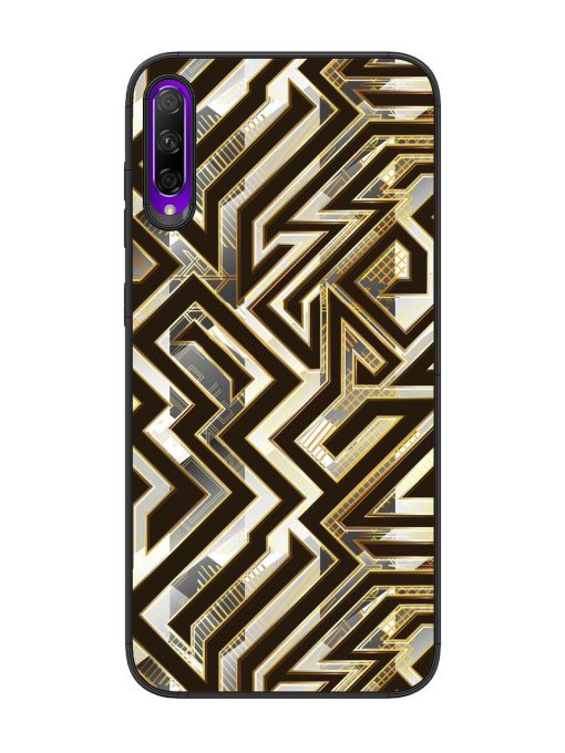 Technology Geometric Seamless Glossy Metal Phone Cover for Honor 9X Pro Zapvi