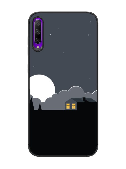 Full Moon Vector Art Glossy Metal Phone Cover for Honor 9X Pro