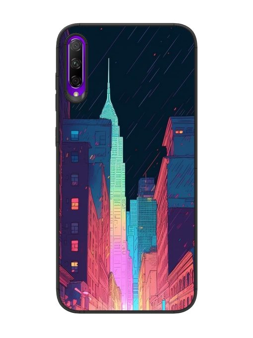 Minimal City Art Glossy Metal Phone Cover for Honor 9X Pro Zapvi