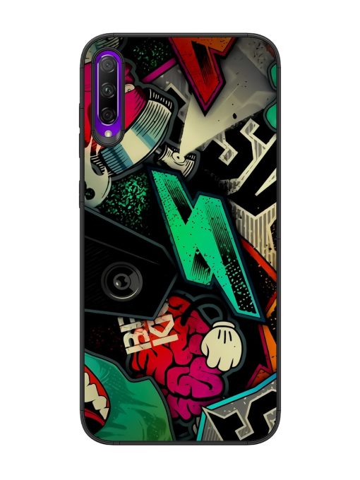 Graffiti Art Glossy Metal Phone Cover for Honor 9X Pro