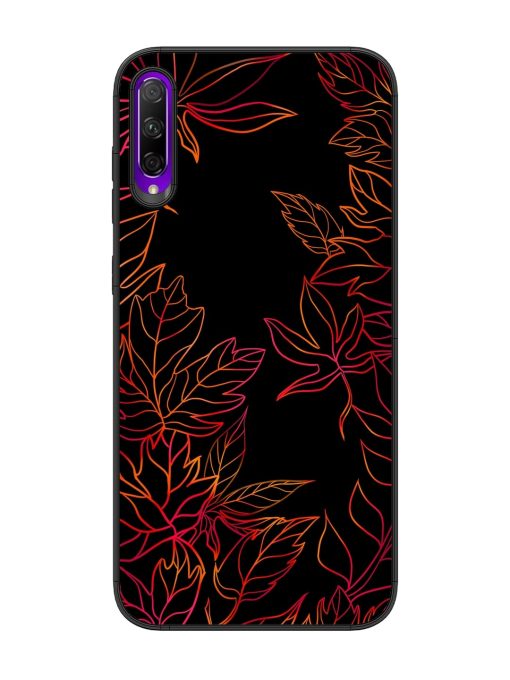 Red Floral Pattern Glossy Metal Phone Cover for Honor 9X Pro Zapvi