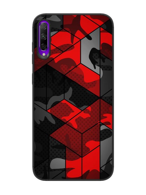 Royal Red Camouflage Pattern Glossy Metal Phone Cover for Honor 9X Pro Zapvi