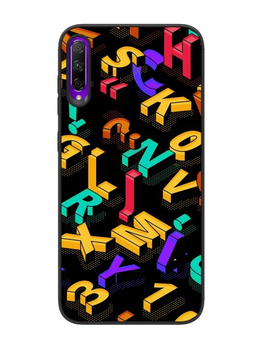 Seamless Pattern With Letters Glossy Metal Phone Cover for Honor 9X Pro Zapvi