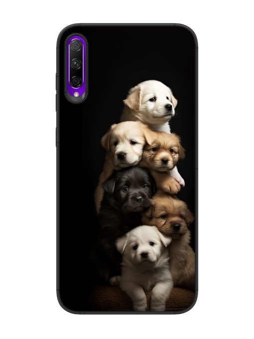 Cute Baby Dogs Glossy Metal Phone Cover for Honor 9X Pro Zapvi