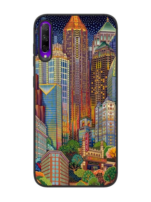 Cityscapes Art Glossy Metal Phone Cover for Honor 9X Pro