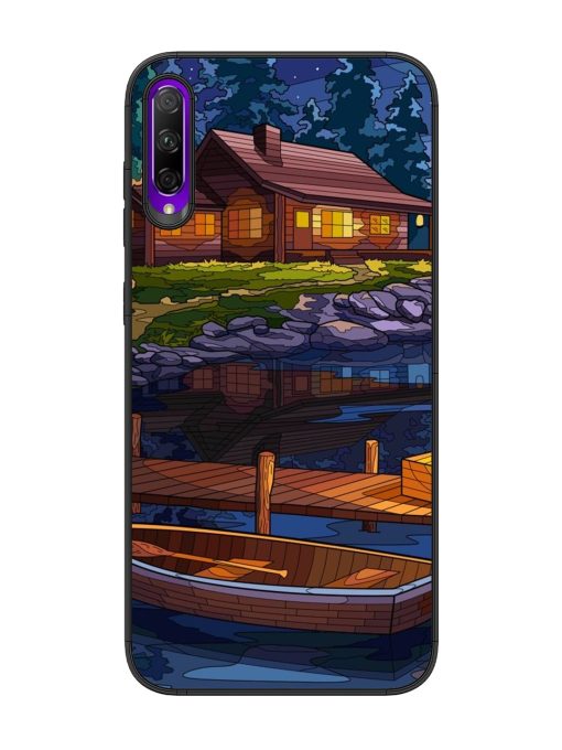 Village Night Scene Glossy Metal Phone Cover for Honor 9X Pro