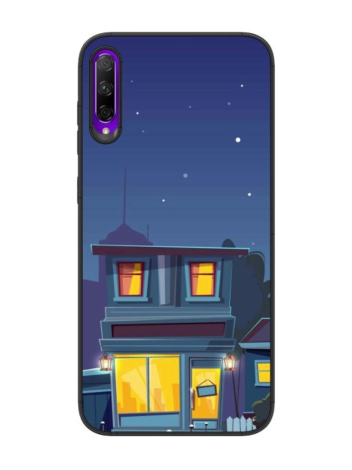 Vector Night House Glossy Metal Phone Cover for Honor 9X Pro Zapvi