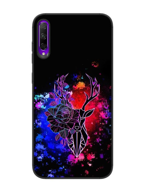 Floral Deer Art Glossy Metal Phone Cover for Honor 9X Pro Zapvi