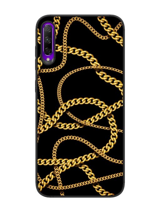 Decorative Golde Chain Glossy Metal Phone Cover for Honor 9X Pro Zapvi