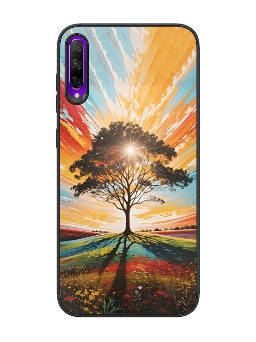 Abstract Tree Colorful Art Glossy Metal Phone Cover for Honor 9X Pro Zapvi