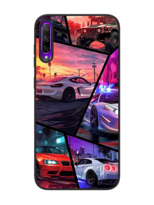 Ride In Pixels Glossy Metal Phone Cover for Honor 9X Pro Zapvi