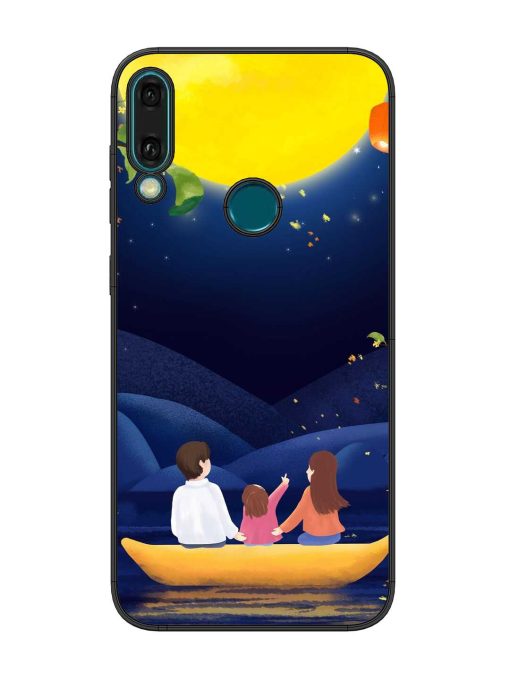 Happy Family And Beautiful View Glossy Metal Phone Cover for Honor Y9 (2019)