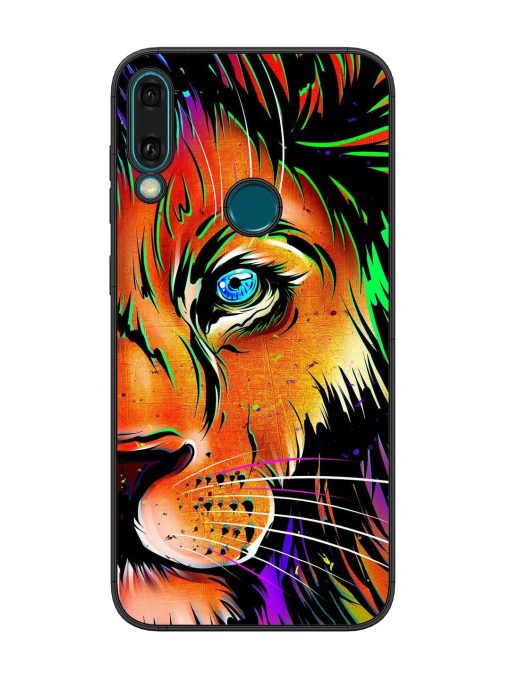 Colorful Lion Design Glossy Metal TPU Phone Cover for Honor Y9 (2019) Zapvi