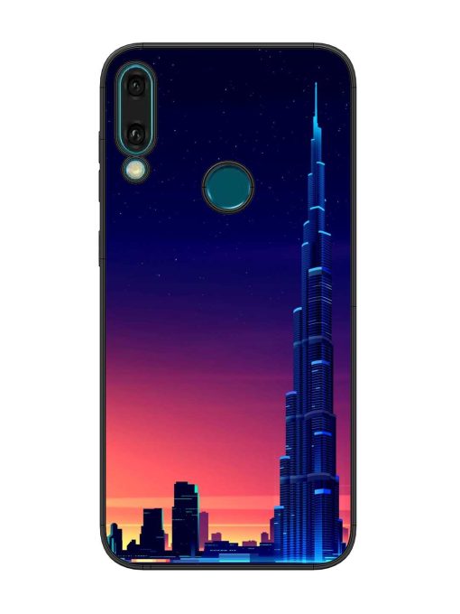 Burj Khalifa Abstract Glossy Metal Phone Cover for Honor Y9 (2019) Zapvi